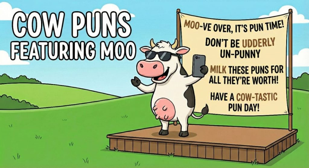 Cow puns featuring Moo