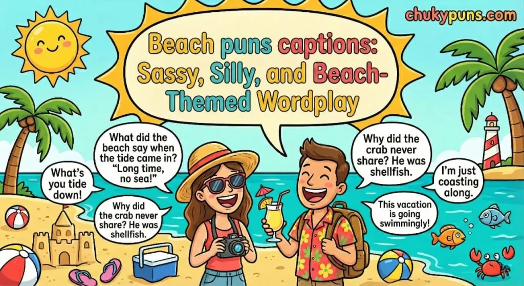 177+ Beach Puns and Jokes – Funny, Cute & Clever Wordplay for Ocean Lovers 8 beach-puns-captions