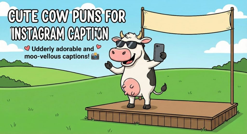 cute cow puns instagram caption
